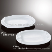 Saludable duradero blanco de porcelana horno seguro aperitivo plato